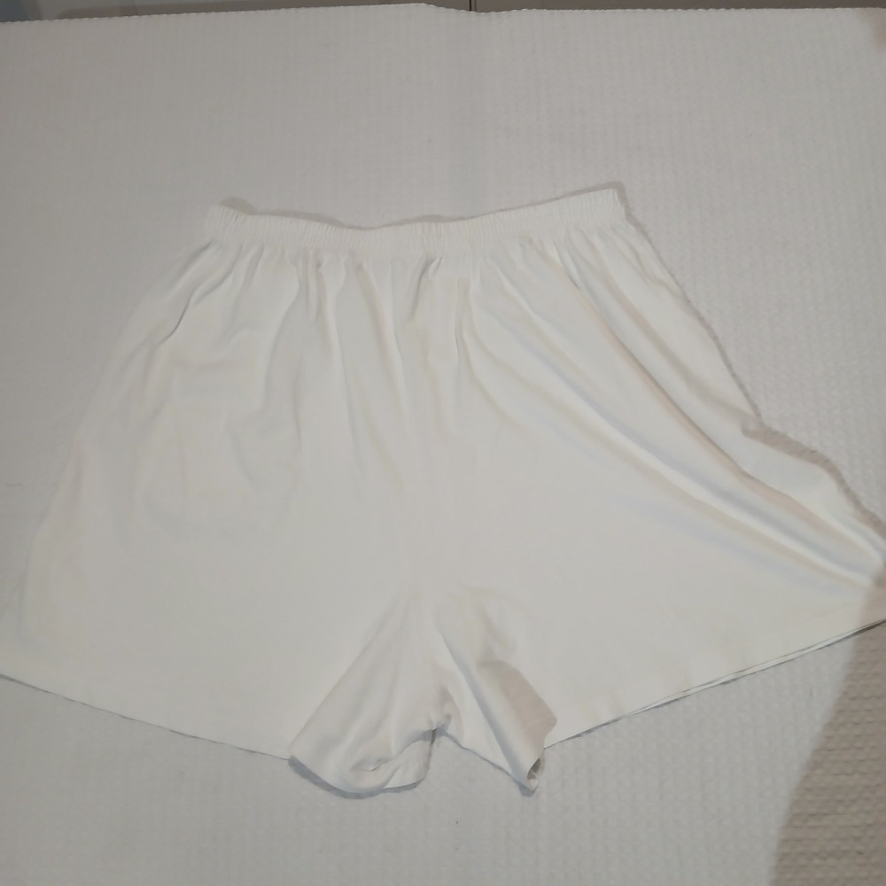 Fresh Produce White Cotton Jersey Shorts Elastic Waist Pockets 2X E141 USA Made